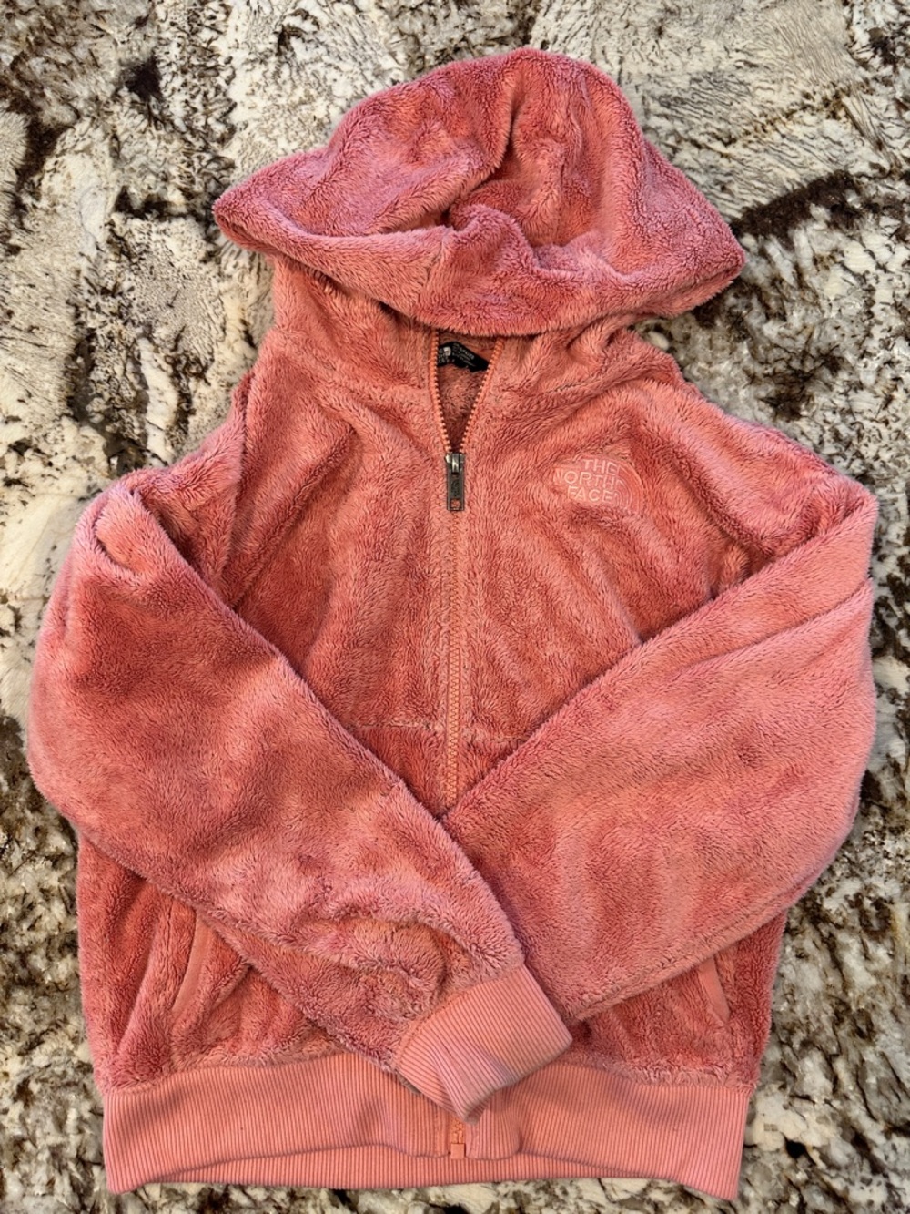 The North Face Kids Rose Pink Plush Hooded Fleece Jacket